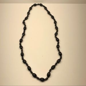 VINTAGE Black Beaded Monet Necklace